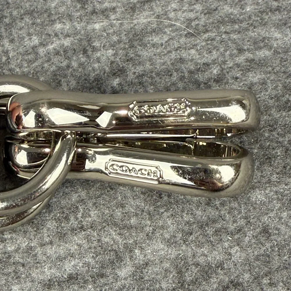 Coach Detachable Leather Strap Shoulder Top-Handle Polished Silver Hardware - Picture 4 of 6